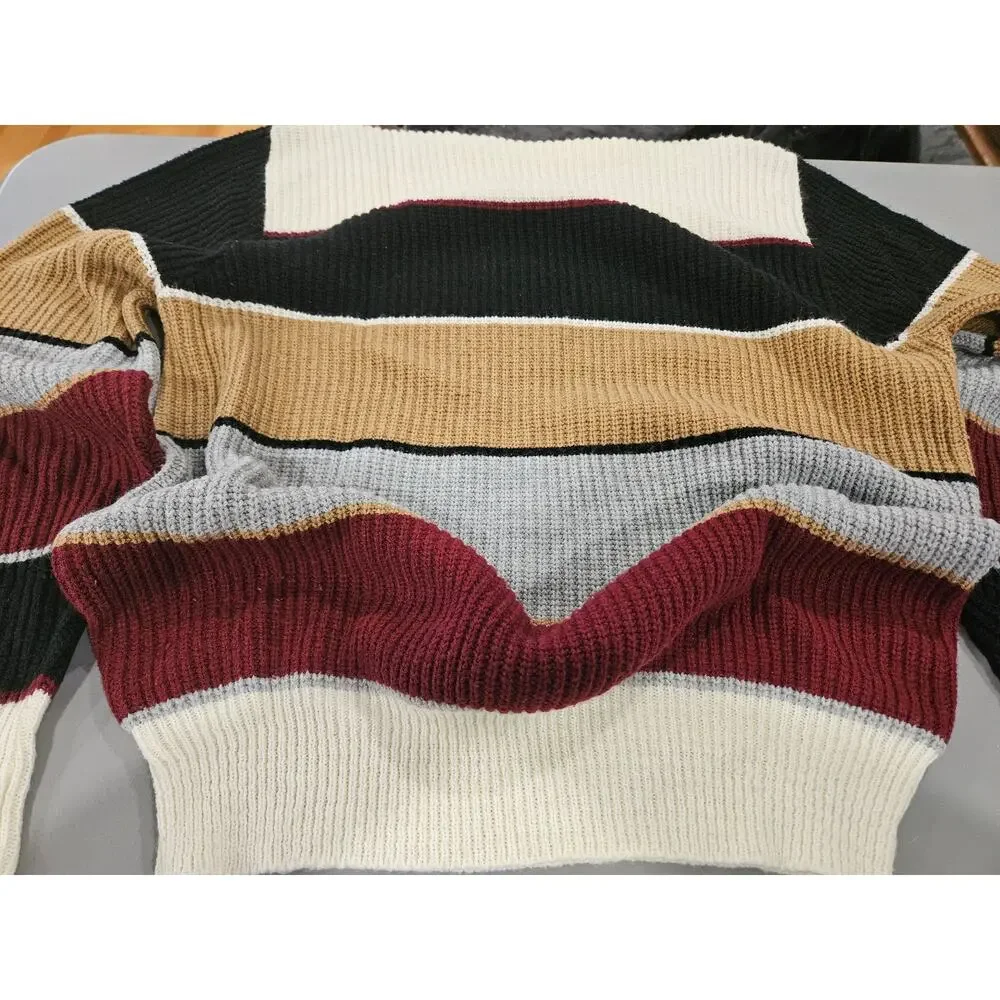 Vintage Highland Sweater Mens XL USA Striped Colorblock 90s Acrylic - Picture 6 of 6